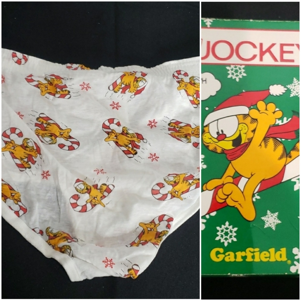 Garfield Winter Christmas Holidays Underwear Briefs Vintage 1980s Size 36